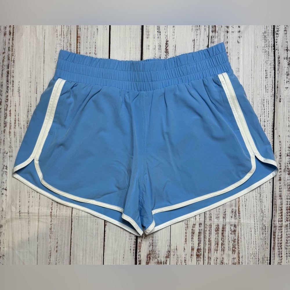 NWOT 90 Degree By Reflex Ripstop Seraphine Athletic Shorts Blue & White Size M